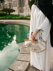 The Luna Ribbon Abaya With Premium Stole – Elegant Modest Luxury Wear