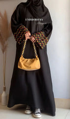 Geometric Embroidery Abaya – Elegant Premium Modest Wear