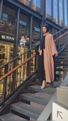 Brown Majestic Abaya With Premium Stole – Elegant Modest Luxury Wear