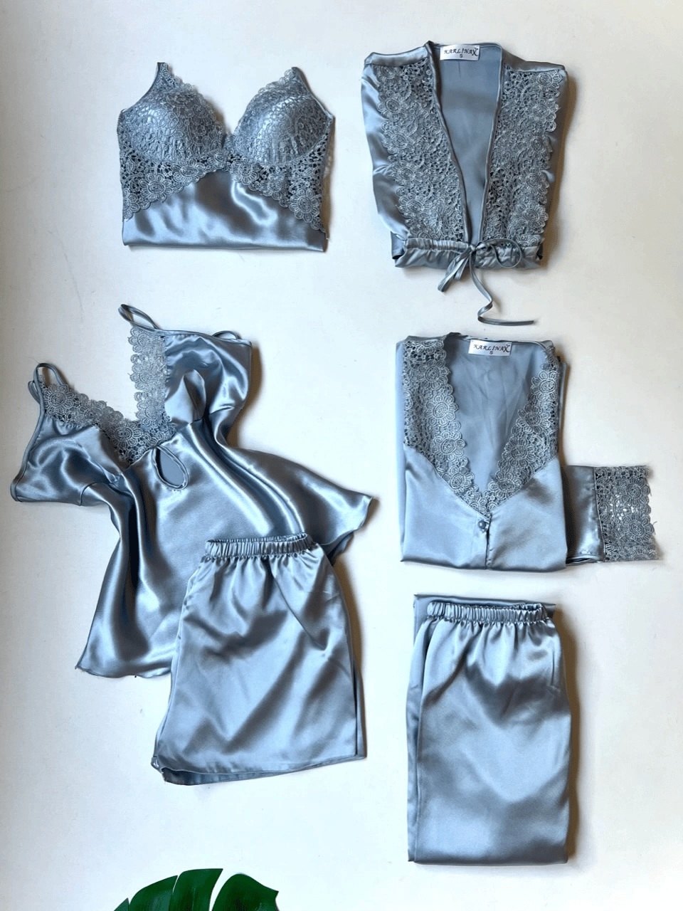 Turkish 6-Piece Satin Nightgown Set for Women - Fashion luxe