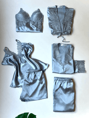 Turkish 6-Piece Satin Nightgown Set for Women - Fashion luxe