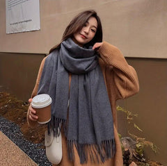 Luxury winter fleece scarf oversized shawl wrap for elegant warmth